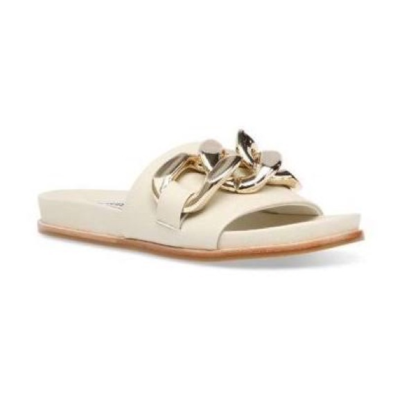 Steve Madden Shoes - Steve Madden Delay Oversized Chain Links Detail Slides Sandals Bone size 9